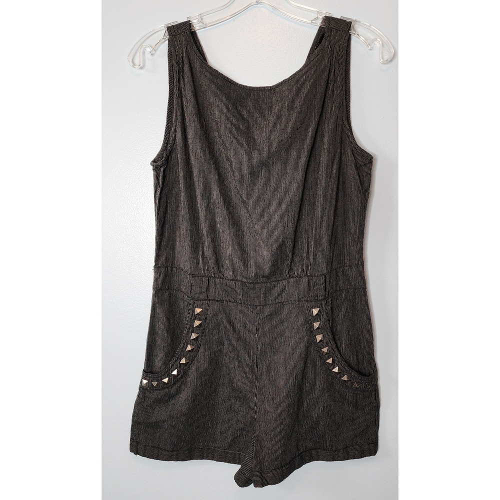 Miley Cyrus Max Azria Studded Romper Striped Sleeveless Casual Size M EUC‎